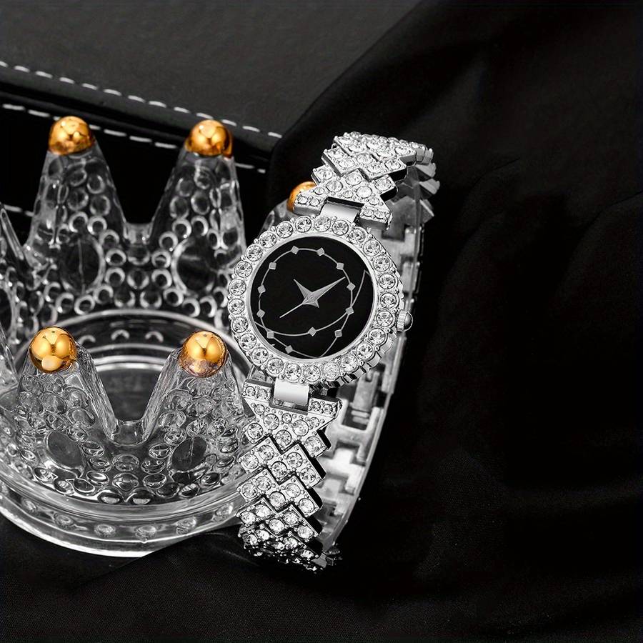 Classic Women Quartz Watch Includes Bracelet Earrings Necklace Ring Watch 6