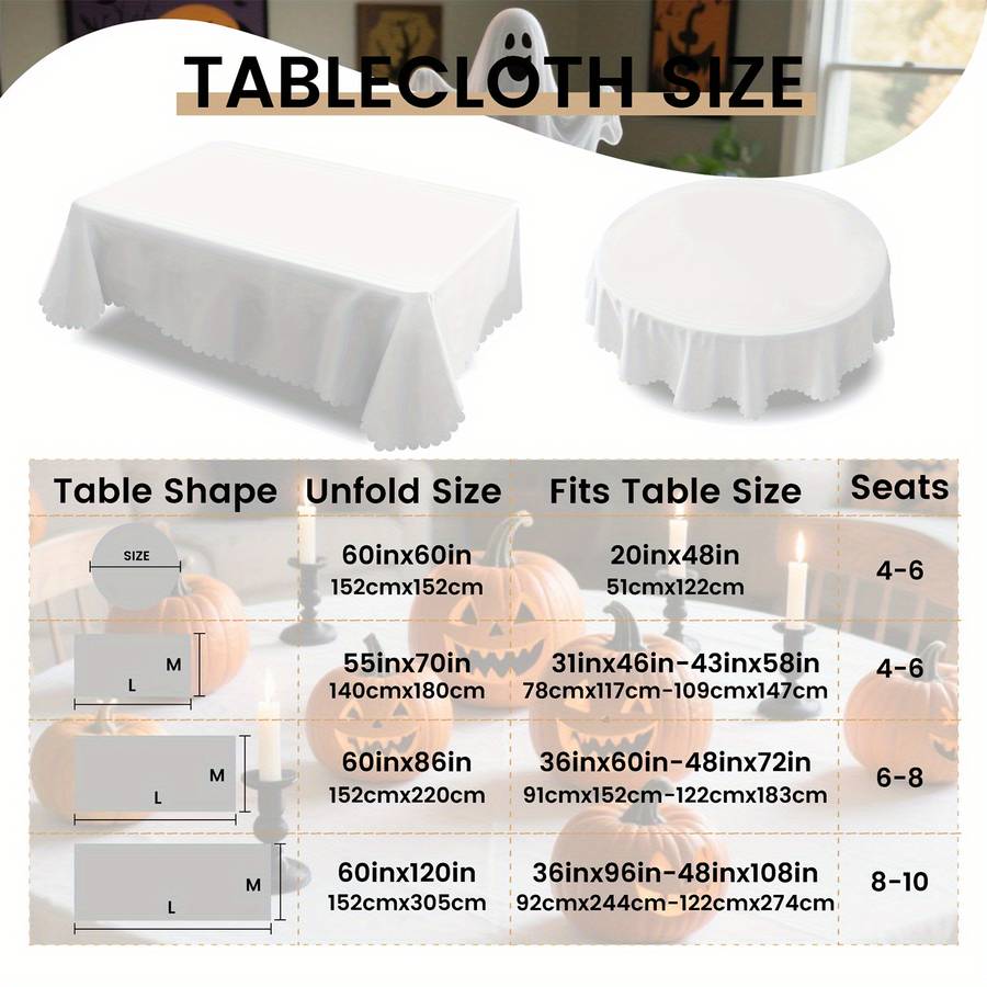 Halloween tablecloth decoration size Rectangle 60x86inch or 152x220cm