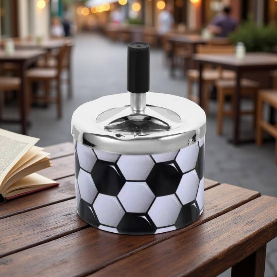 Heavy Duty Vintage Metal Ashtray With Windproof Rotating Lid Heavy Duty Beauty