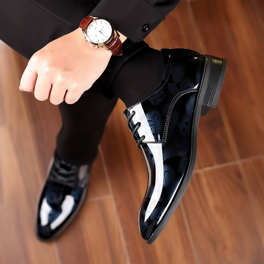 Mens Leather Shoes Color Black Sizeuk 8