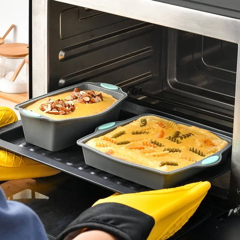 Suitable For Baking Molds Color Gray Edged Blue Quantity Two Piece Set