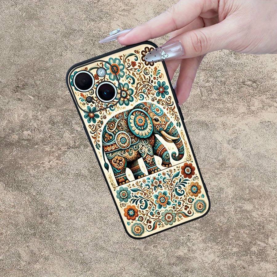 1Pc Mixed Color For iPhone 11 Pro Max Ethnic Elephant And Floral Phone Case