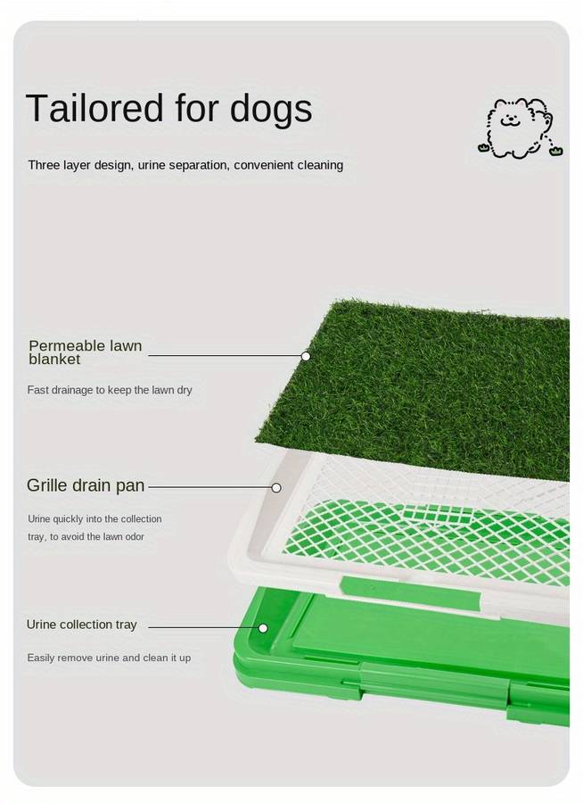 Pet supplies color Artificial lawn  three    layer pet toilet