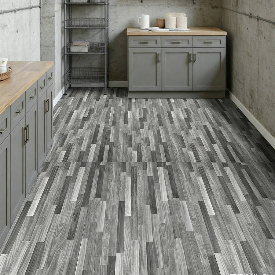 Self Adhesive Floor Stickers Parquet Light Gray 40Cm*500Cm
