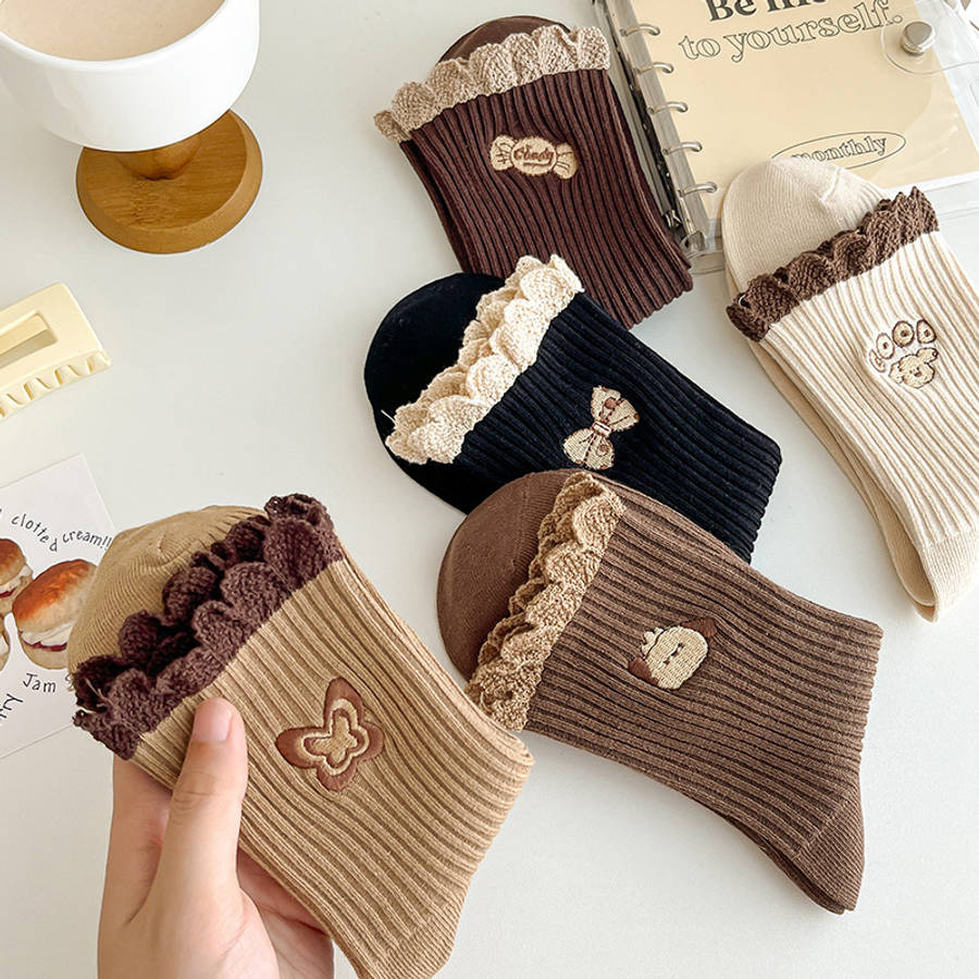 Women S Socks Color 5 Pairslight Coffee Size Onesize