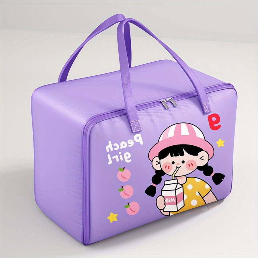 Luxury Grand Large Capacity Fabric Storage Bag Reinforced Handles Cute Cartoon D