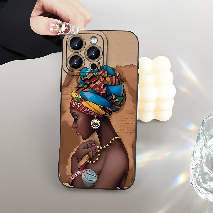 1Pc Black For iPhone XS Max African Girl Phone Case