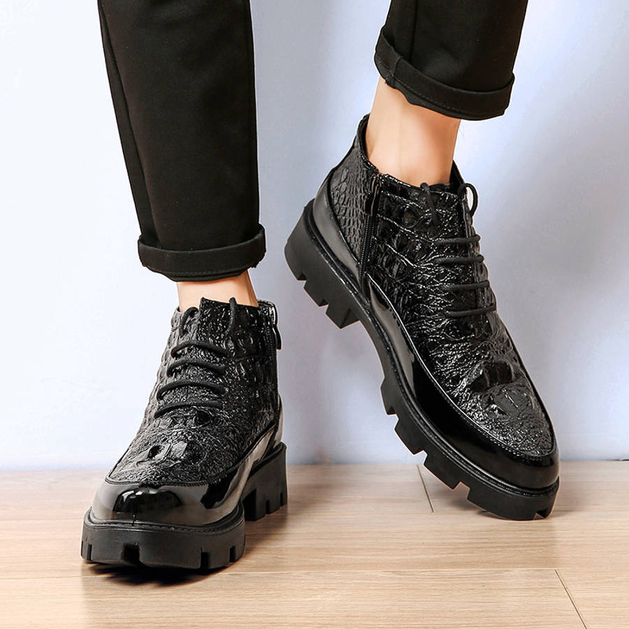 Mens Leather Shoes Color Black Sizeuk 5.5