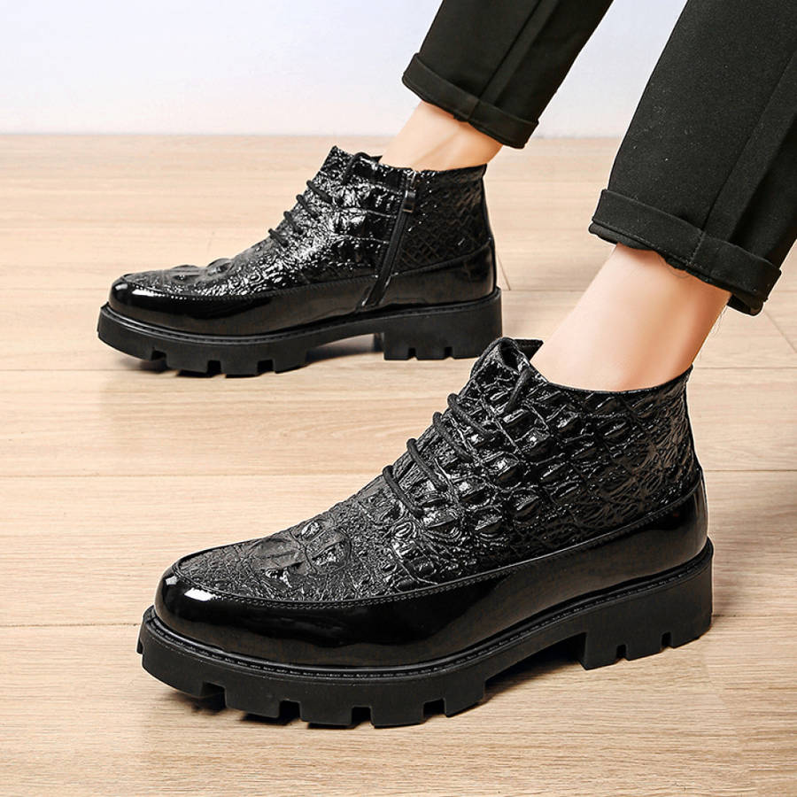 Mens Leather Shoes Color Black Sizeuk 5.5