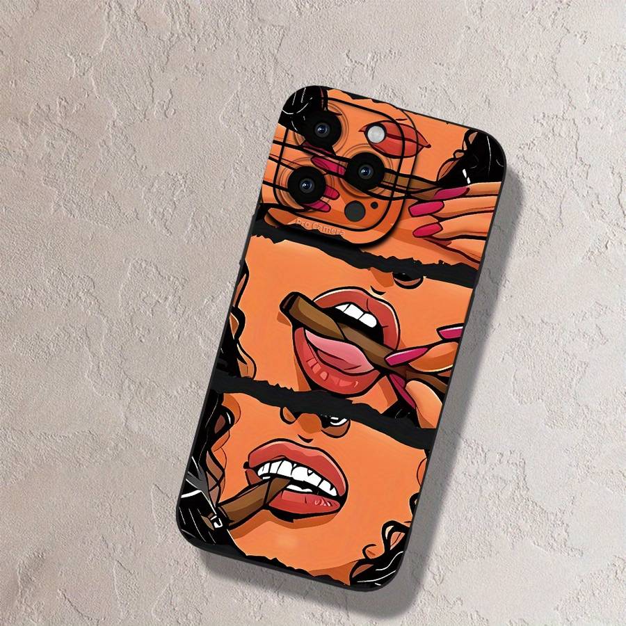 1Pc Black For iPhone 14 Plus Unique Cartoon Design Phone Case