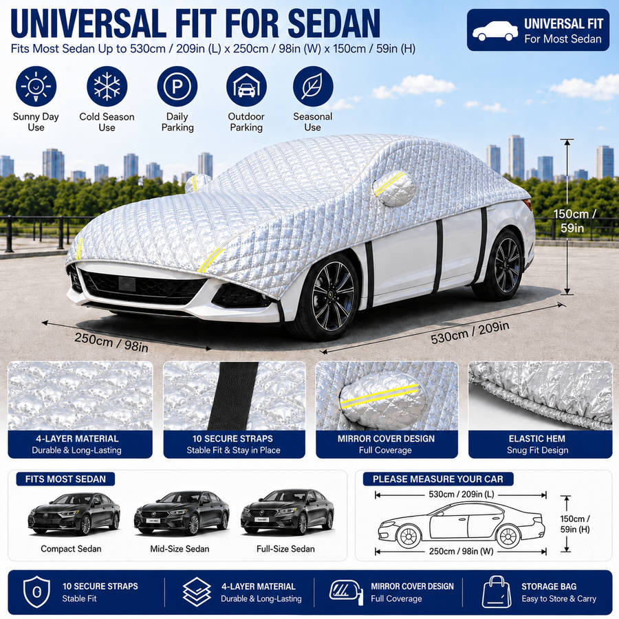 Car Cover Model Sedan Half Enclosed Car Cover