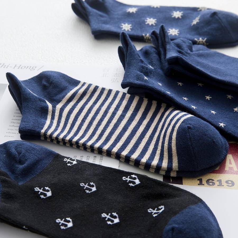 Women S Socks Color Mixed Navy Blue 5 Pairs Size Onesize