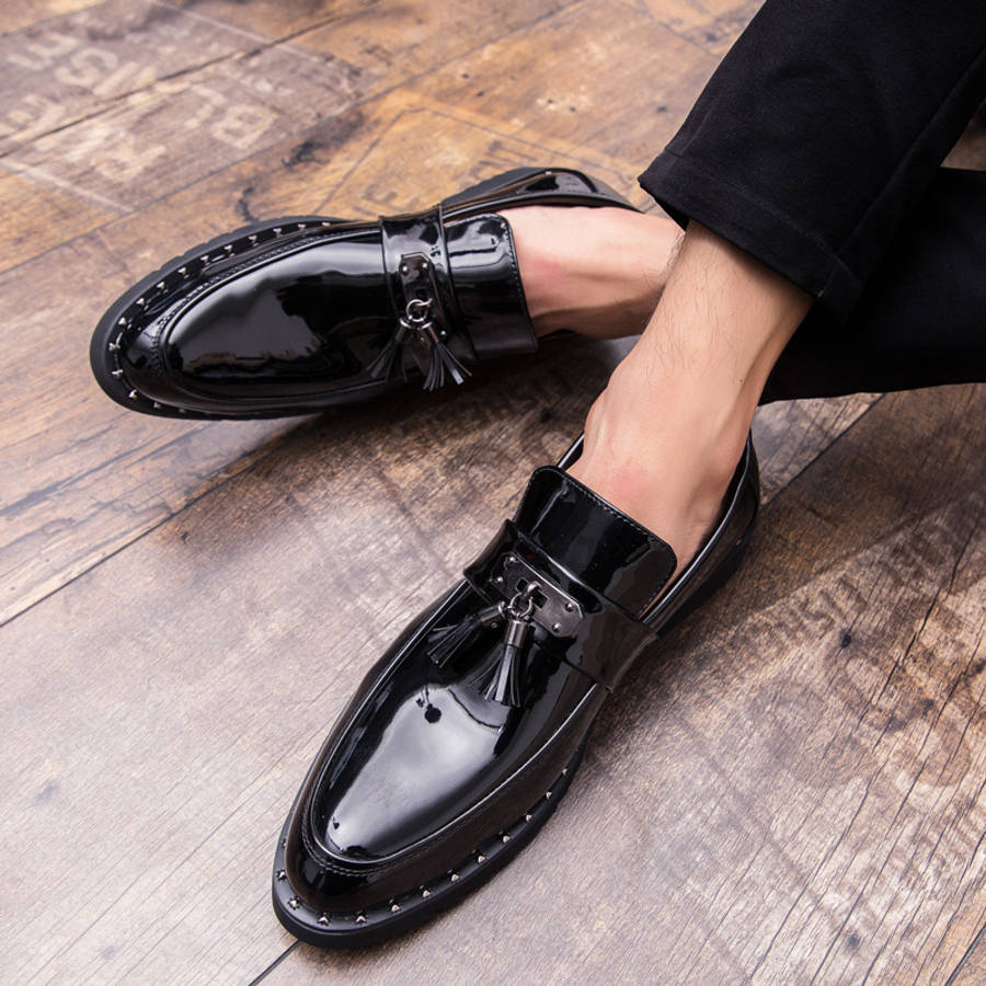 Mens Leather Shoes Color Black Sizeuk 8