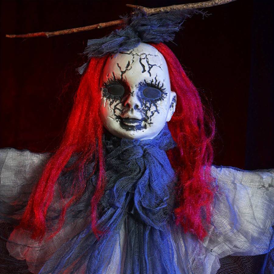 Halloween Decorations Model Red Haired Ghost Doll