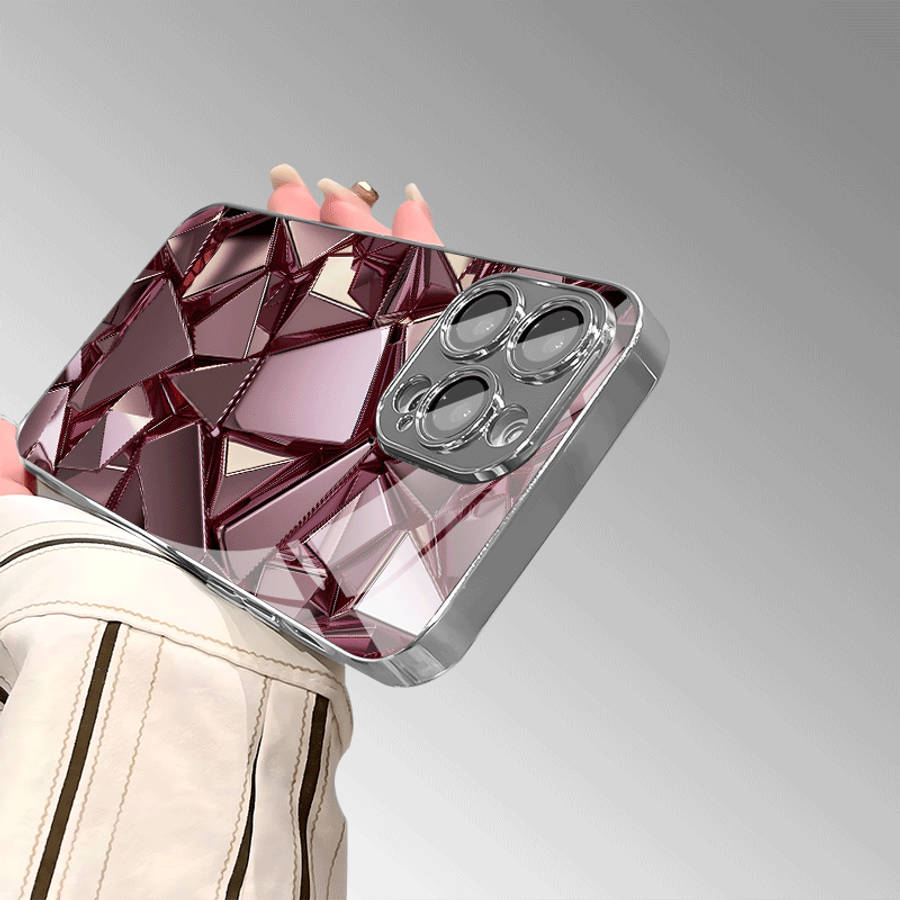 1Pc Mixed Color  For iPhone XS Rose Golden Shimmering Phone Case