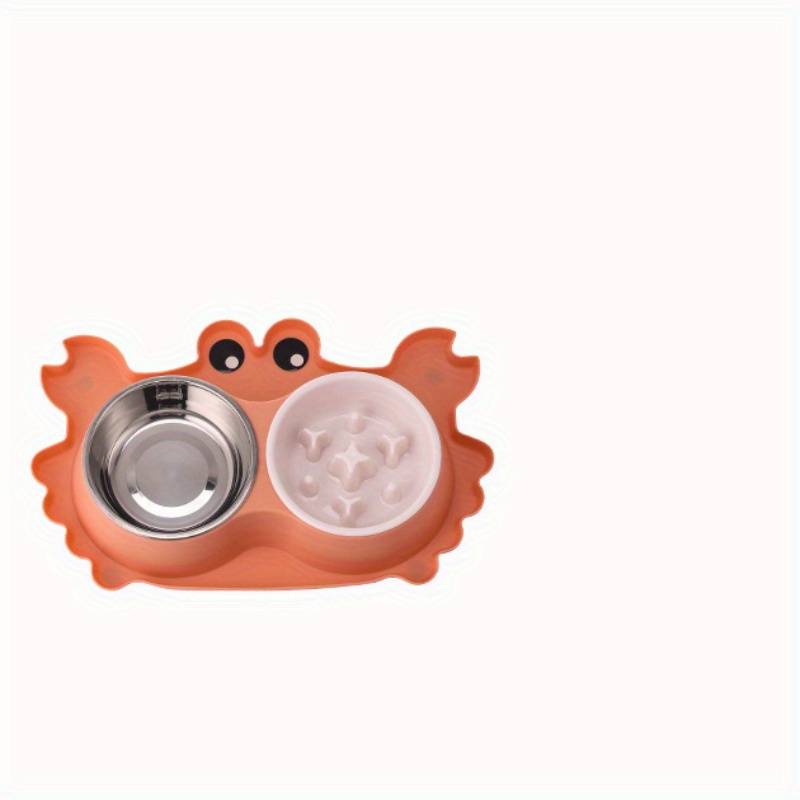 Pet Supplies Color  Red  Size With Stainless Steel  Add   Plastic Slow Food Bowl