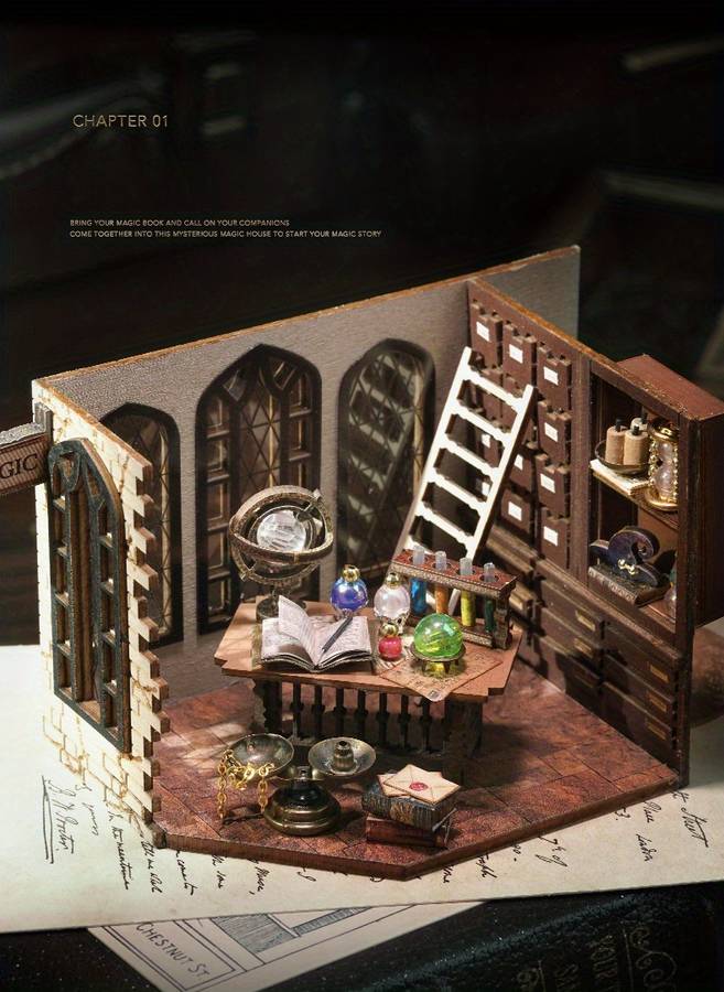 Building Toy Architectural Model Toy Set Style Lv 003 Magic House  Add   Dust Cover