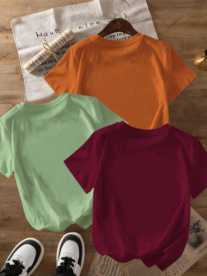Womens T Shirt Color Watermelon Red   Wine Red   Green Sizes