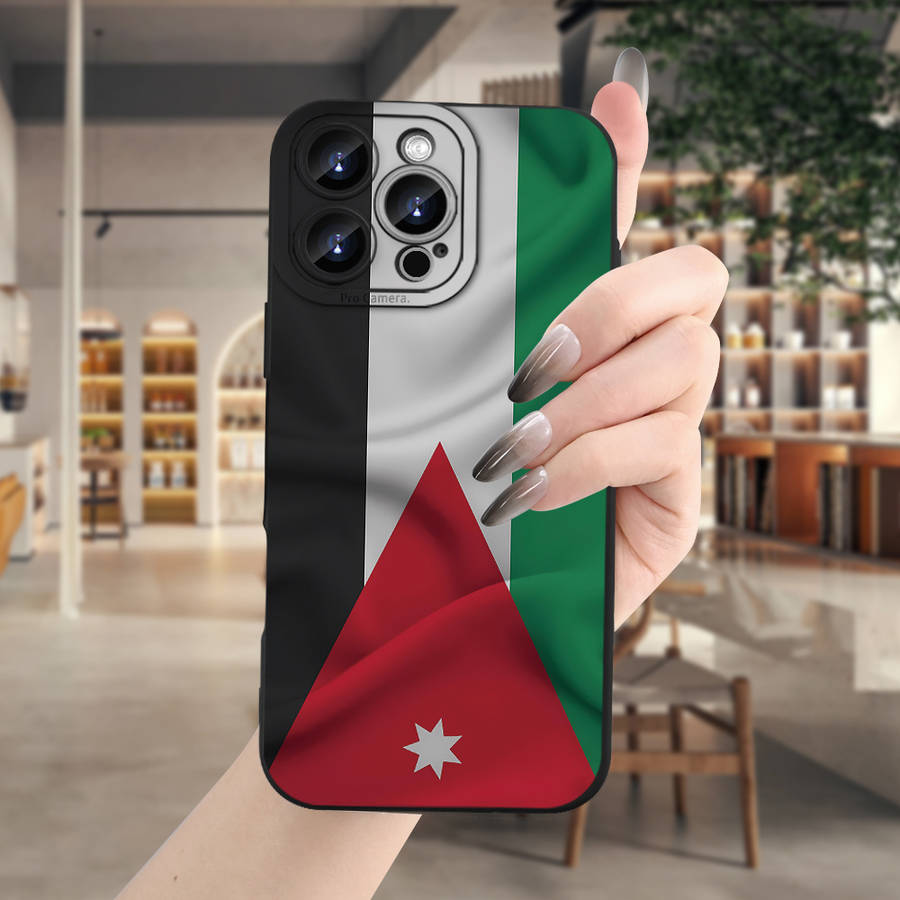 1Pc Black For iPhone 16 Plus Flag Of TPU Painted Phone Case
