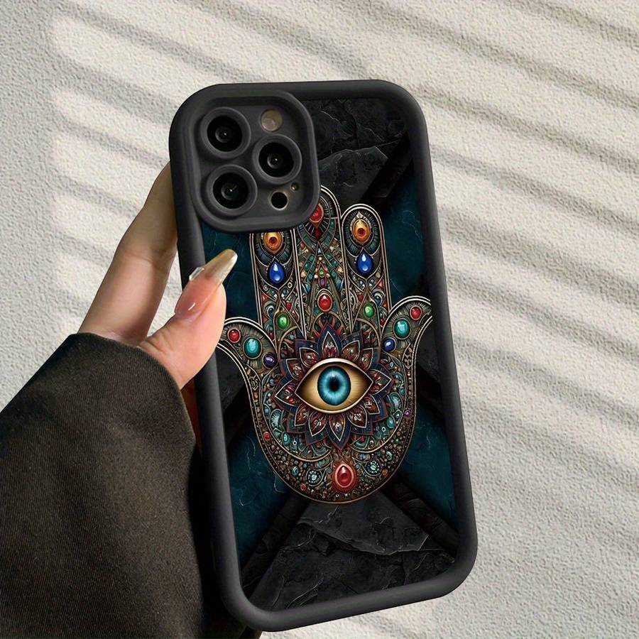1Pc Black For iPhone 11 Pro Max Evil Eye Retro Cartoon Phone Case