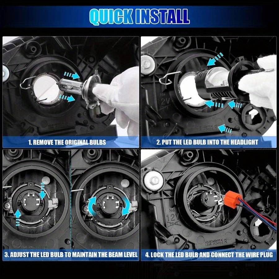 Car Lights Color 2Pcs Size H4