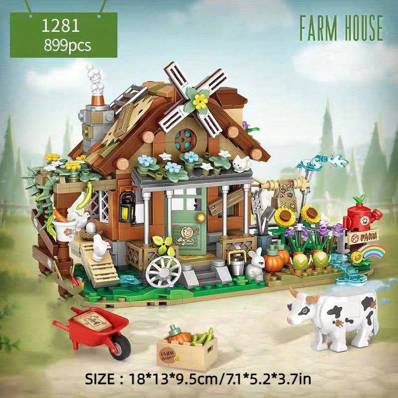 Building Toy Architectural Model Toy Set Style Farm House