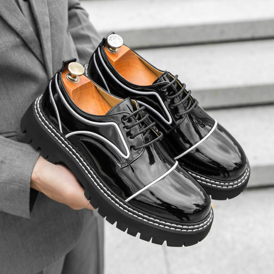 Mens Leather Shoes Color Black Sizeuk 7