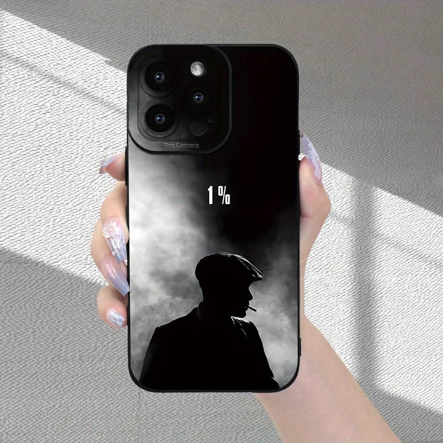 1Pc Black For iPhone 13 Mini Gentleman Pattern Phone Case