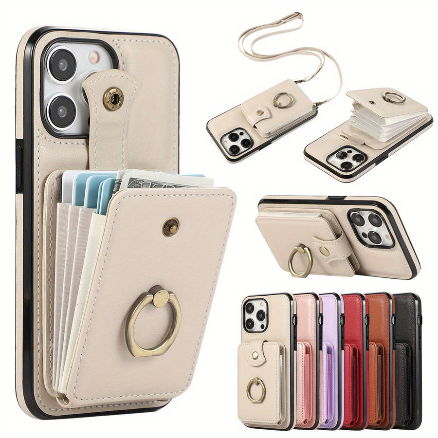 1Pc Brown For iPhone 12 Protective Case Wallet Phone Case