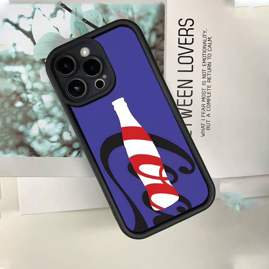 1Pc Black For iPhone 14 Pro Max Cola Soda Drink Designs Phone Case