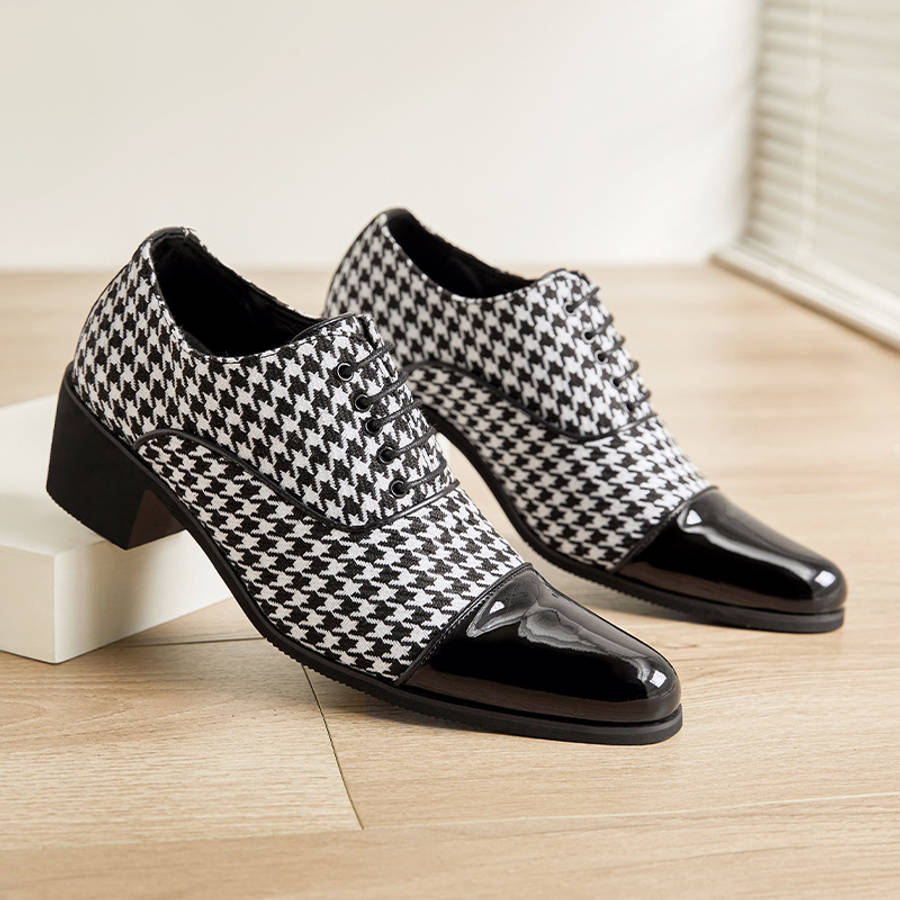 Mens Leather Shoes Color Black And White Color Sizeuk 7