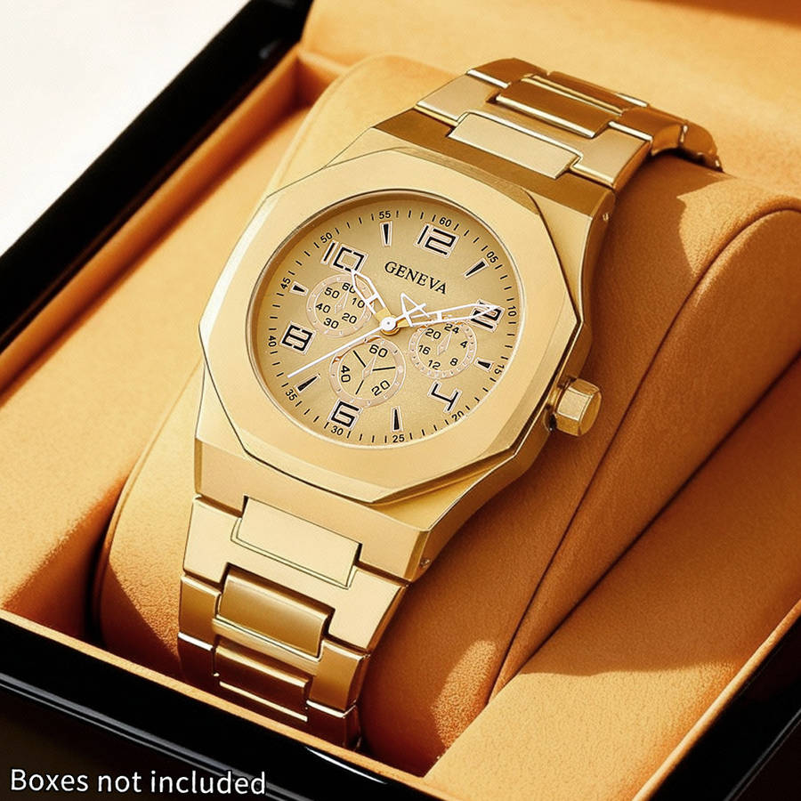 3Pcs Classic Men Elegant Fashion Quartz Watch Set Ideal Business Eid