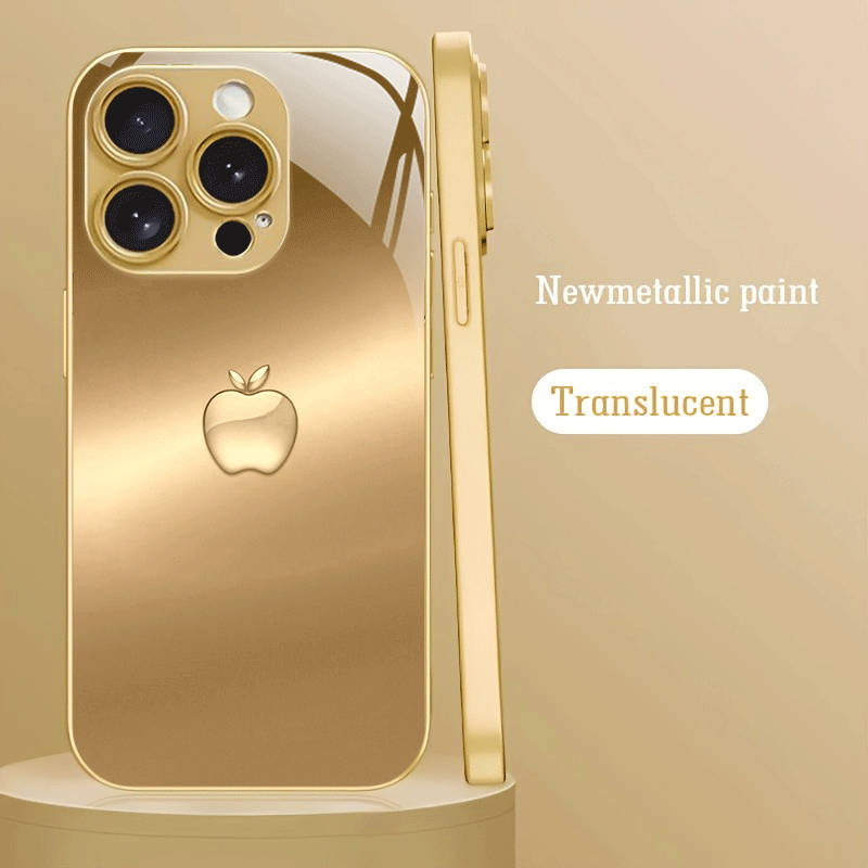 1Pc Golden For iPhone XR Golden Apple Pattern Phone Case