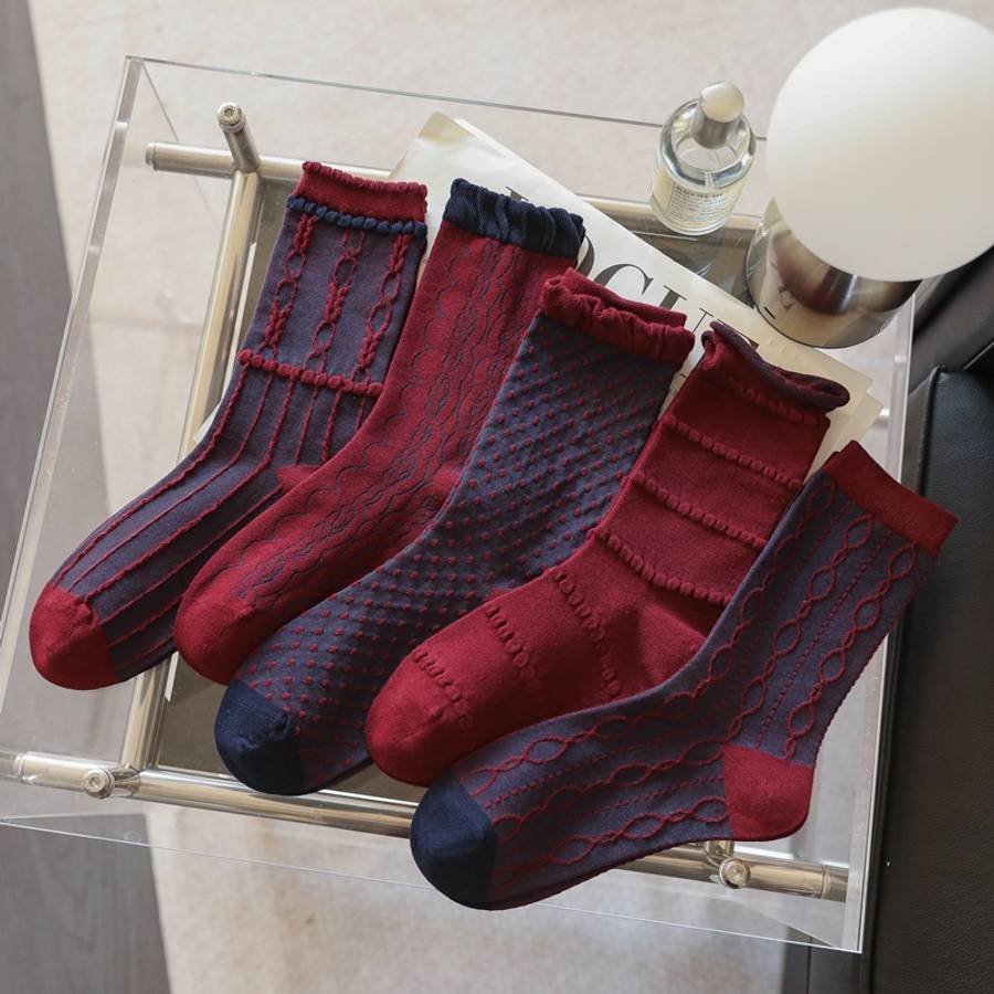 Women S Socks Color Mixed Color 5 Pairs Size Onesize