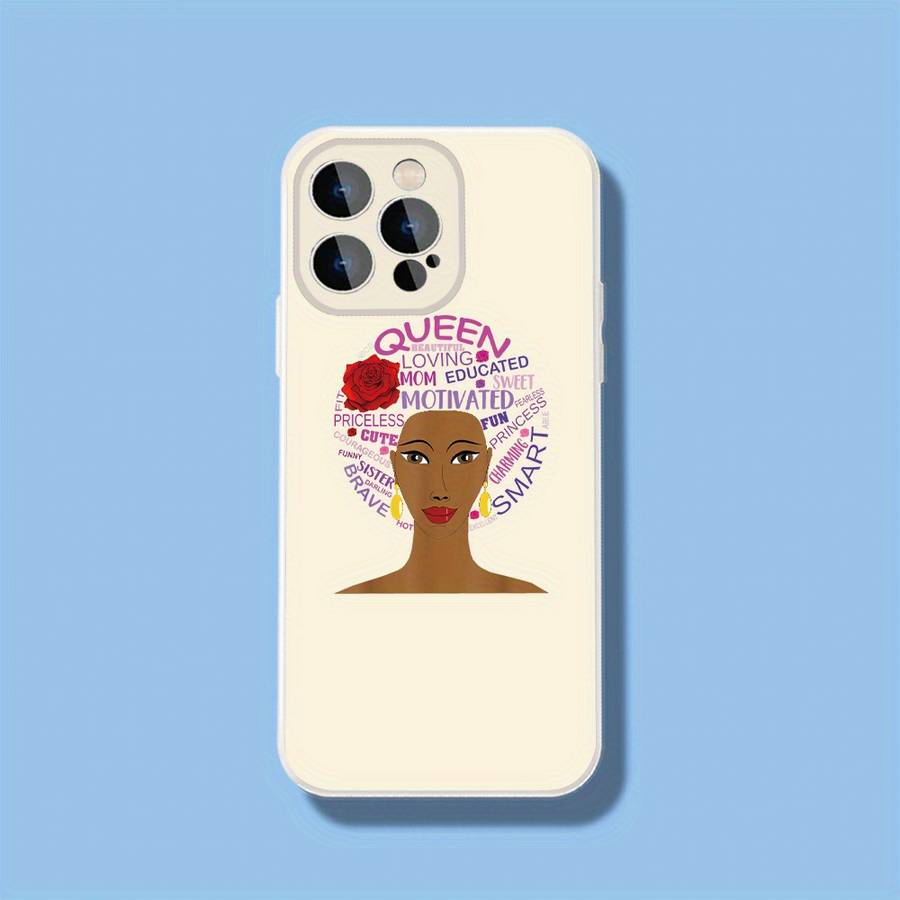1Pc Black For iPhone 13 Pro Max Queen Strength And Beauty Phone Case