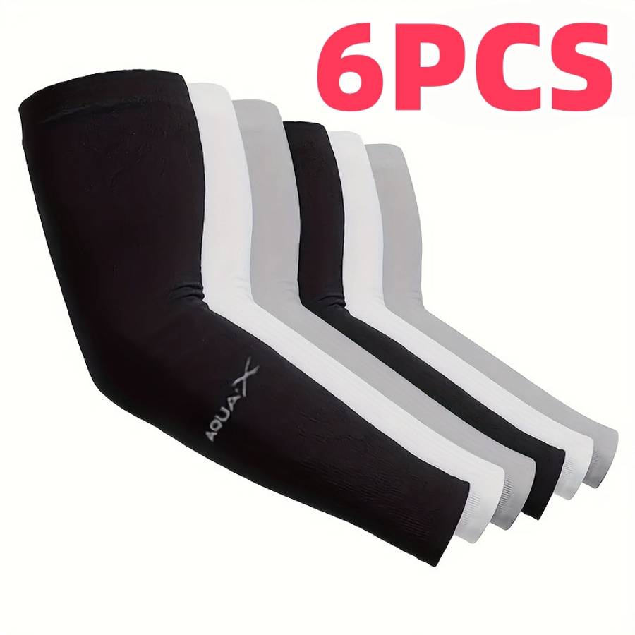 Sunscreen Sleeves Color 6Pcs Black White Gray