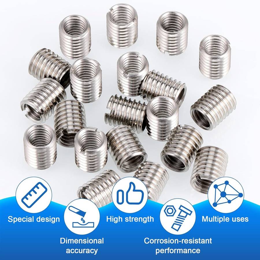 20-Piece Set Of 12mm Stainless Steel M10 to M8 Thread Converter
