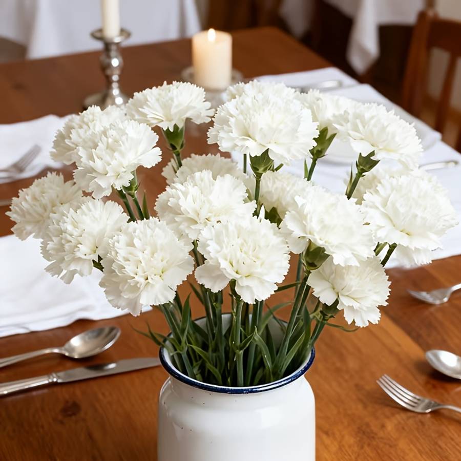 Wedding Supplies Style 26Pcs White Carnations Multiple Purchases Recommended