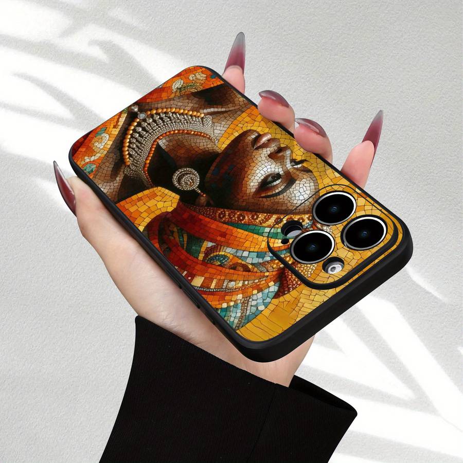 1Pc Black For iPhone 13 Pro Max African Girl Phone Case
