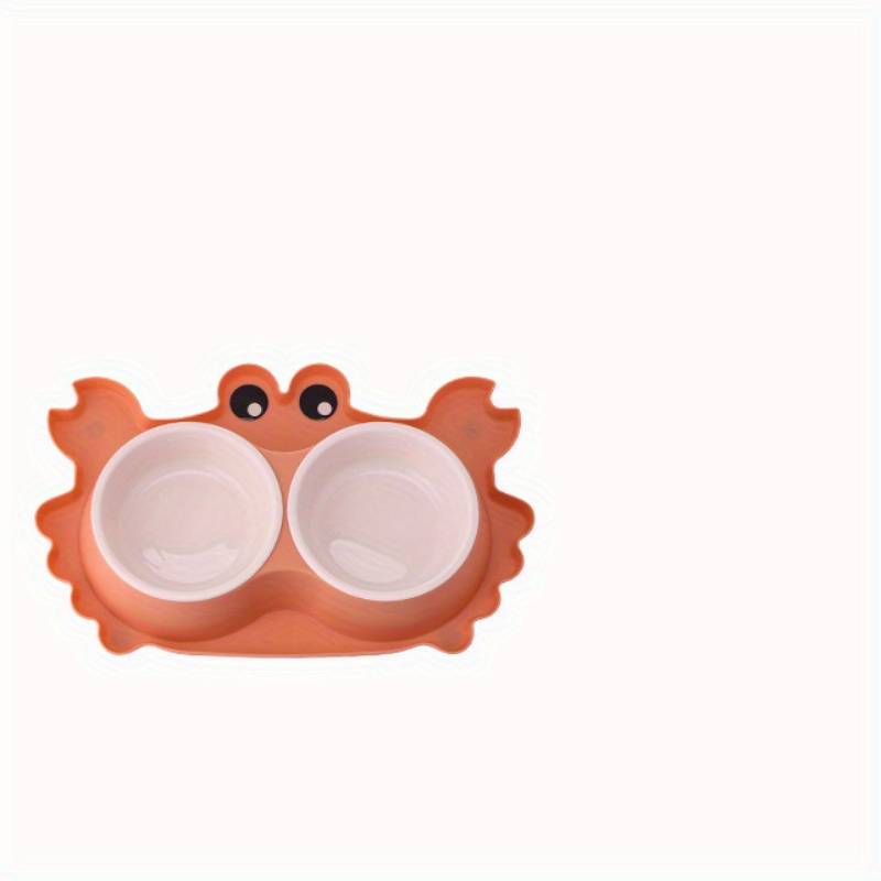 Pet Supplies Color  Red  Size Plastic Double Bowl