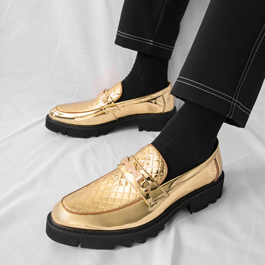 Mens Leather Shoes Color Silvery Sizeuk 10.5