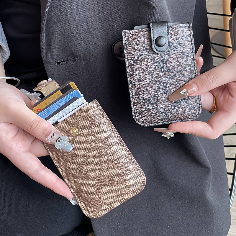 1pc Women's Slim Credit Card Holder WalletMulti-Slot Organizer with Secure Snap Closure Compact