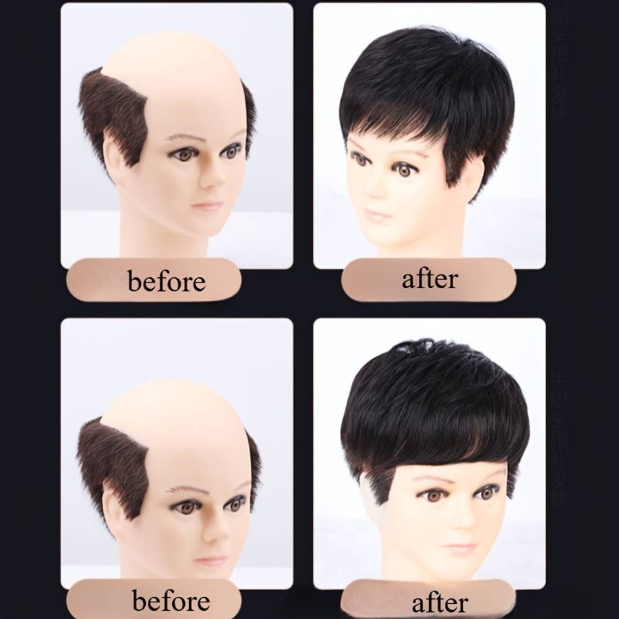 Black B Mens Wigs Hair Length 5.08Cm