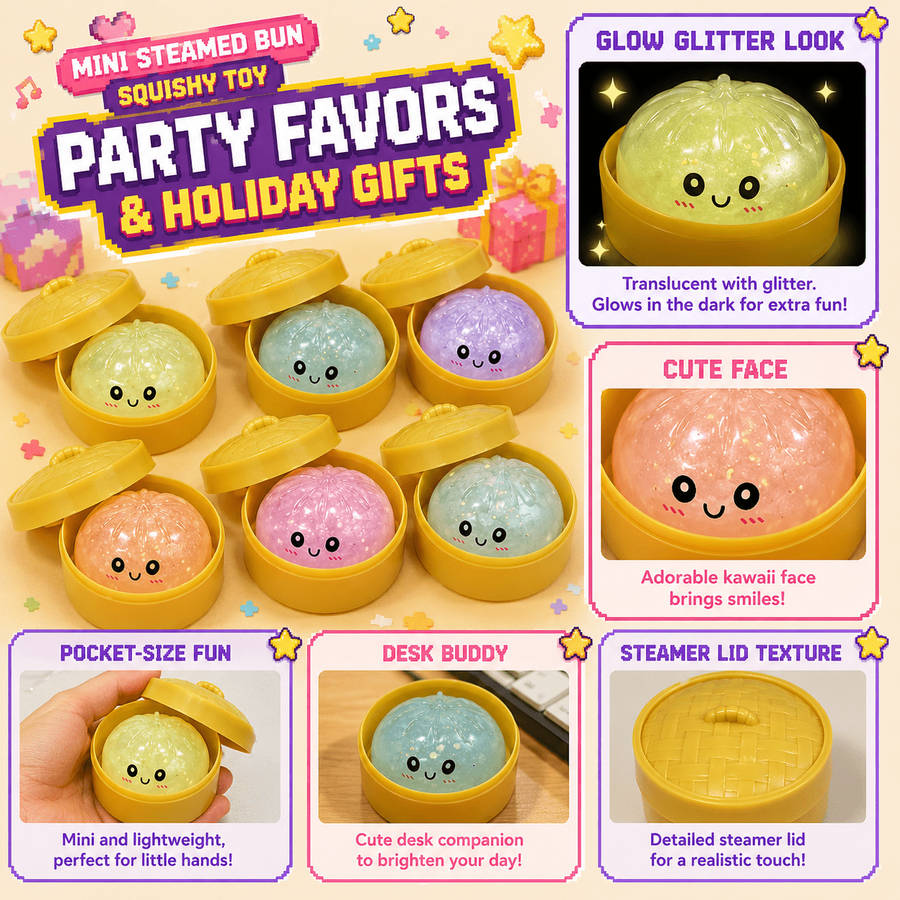 Squeezable Toys Color 2 Piece Set 1 Bun 1 Steamer Set Size Random Color Style