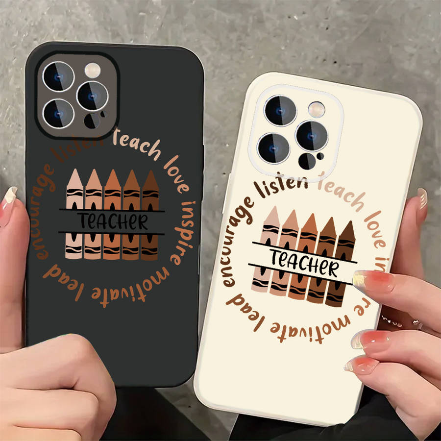 1Pc Black For iPhone 16 Plus Educators And Learners Phone Case