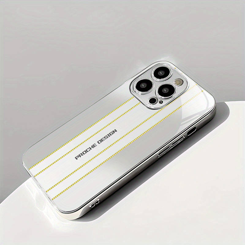 1Pc Silvery For iPhone 14 Pro Max Business Men Phone Case