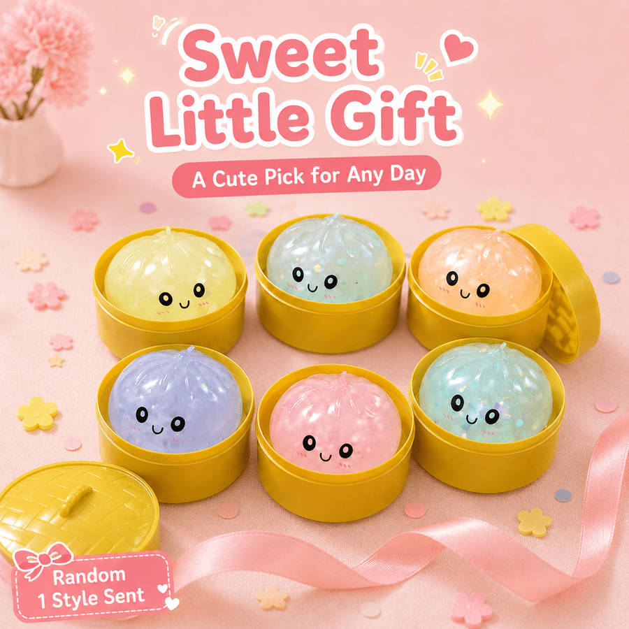 Squeezable Toys Color 2 Piece Set 1 Bun 1 Steamer Set Size Random Color Style