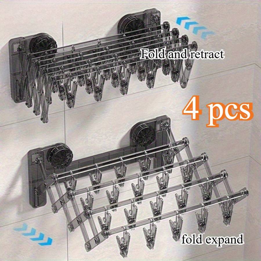 Clothes Rack Transparent Gray 4 Packs Of 40 Clips