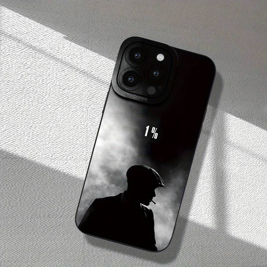 1Pc Black For iPhone 13 Mini Gentleman Pattern Phone Case