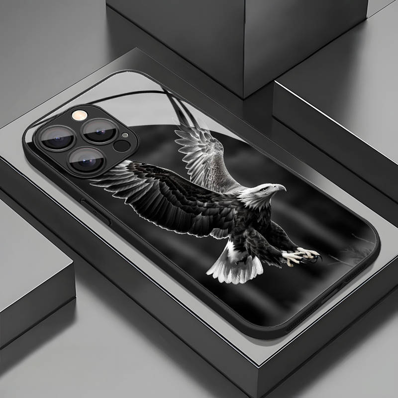 1Pc Mixed Color  For iPhone 12 Pro Max Black Eagle Pattern Phone Case